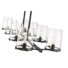 Callista 8-Light Island/Billiard Light - Matte Black Glass Shades, Dimmable, 56" Wide - 2 of 4