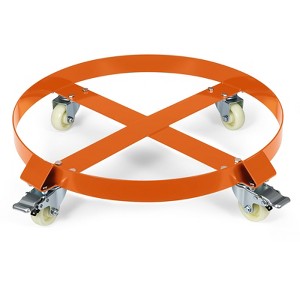 55-Gallon Drum Dolly, Heavy-Duty Steel Dolly with Cross Braces & Swivel Casters Wheel, 2000lbs Load Capacity, Non Tipping Design - 1 of 4
