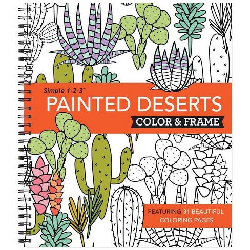Color & Frame - Painted Deserts (Adult Coloring Book) (Spiral