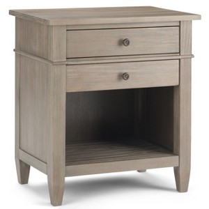 24 Sterling Solid Wood Nightstand Distressed Gray Wyndenhall 2 Drawers Open Storage Bronze Hardware Target