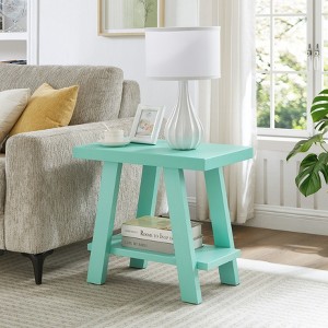 Roundhill Furniture Athens Contemporary Wood Shelf Side Table - 1 of 4