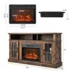 Costway 58" Fireplace TV Stand W/ 1400W Electric Fireplace for TVs up to 65 Inches Grey/Black/Brown/White - 4 of 4