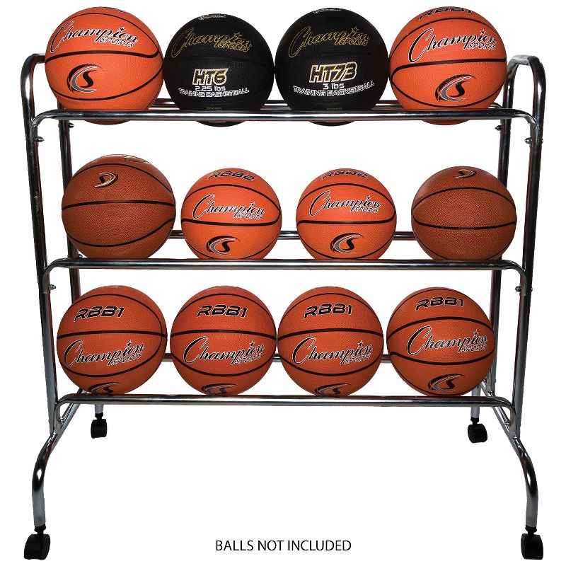 Champion Sports Ball Cart, 3 Tier, Holds 12 Balls, 1 of 5