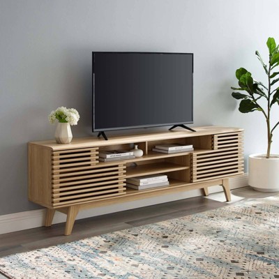 Render 71" Oak Mid-Century Modern Media Console TV Stand