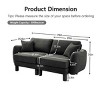 2-Seater Loveseat Sofa with Pillows, Sofa with Shell-Shaped Armrests and Cylindrical Legs, Boucle Fabric Sofa with Wood Frame-Coolbibila - 4 of 4