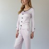 Anna-Kaci Lounge Women's Long Sleeve Pajama Set with Decorative Bows and Soft Wide Leg Pants - 3 of 4