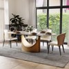 POVISON Modern Luxury Leather Dining Chairs Set of 2, Wingback Accent Chairs, Warm Beige & Brown - 4 of 4