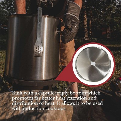 84 Qt Stainless Steel Heavy-Duty Stock Pot with Basket Insert