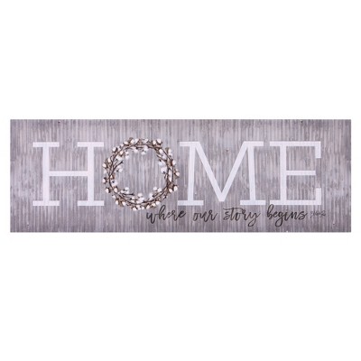 12"x36" Home is Where Our Story Begins Canvas Art Gray - Patton Wall Decor