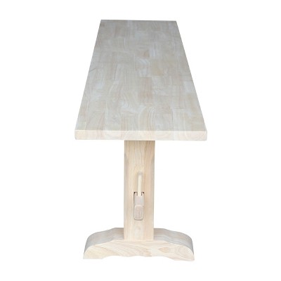 Unfinished Parawood Trestle Dining Bench
