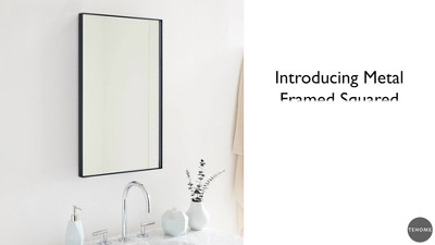 16'' x 26'' Black Metal Framed Medicine Cabinet with Mirror