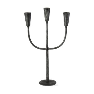 tagltd Cody Black Metal Trident 3 Taper Holder Candlestick Holder 8.75L x 3.25W x 16.0H inches - 1 of 4