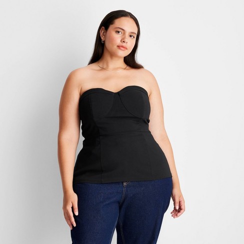 Women's Sweetheart Corset Tube Top - Future Collective™ With Reese  Blutstein Black 1x : Target