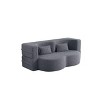 Homy Casa Convertible Bouclé Sofa Bed with Curved Design and Plush Cushions, for Living Room or Guest Space - 2 of 4