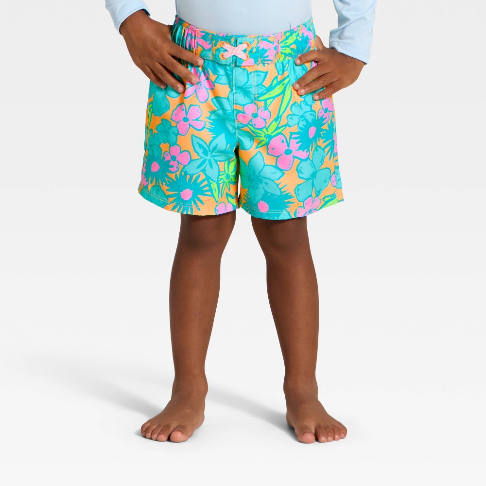 Toddler Boys' Tropical Floral Swim Trunks - Cat & Jack™ 5T