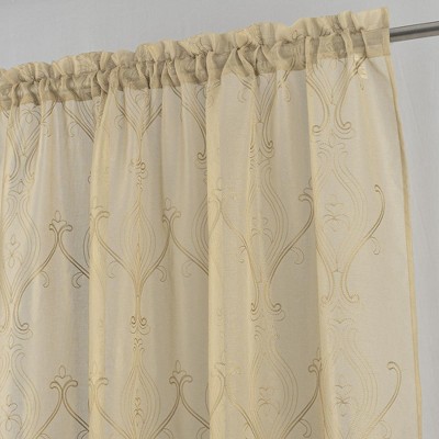 Taupe Polyester Light-Filtering Rod Pocket Window Panels, 36" x 84"