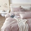 100 Washed Cotton Duvet Cover Set, 3 Pieces, Cal King, Heathered Greyish Pink - 2 of 4