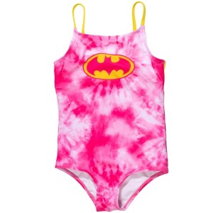 DC Comics Justice League Wonder Woman Batgirl Girls One Piece Bathing Suit Little Kid to Big Kid - 1 of 4