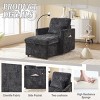 Multifunctional Chenille Chaise Lounge Recliner with Hidden Storage, Adjustable Phone Holder & Side Pockets for Small Spaces-3irtyhousy - 3 of 4