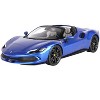 Ferrari 296 GTS Blu Corsa Blue Metallic with DISPLAY CASE Limited Edition to 296 pieces Worldwide 1/18 Model Car by BBR - 2 of 4