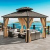 10 x 12 Feet  Outdoor Metal Double Roof Canopy Hard Top Gazebo - 2 of 4