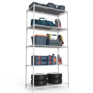 FONTOI Metal Storage Shelves, Adjustable Heavy Duty Shelving Unit, Standing Storage Rack Shelf Organizer - 1 of 4