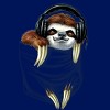 Junior's Design By Humans Little Pocket Sloth Jammin to My Heartbeats By MudgeStudios T-Shirt - 2 of 3