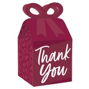 Big Dot of Happiness Burgundy Elegantly Simple - Square Favor Gift Boxes - Guest Party Favors Bow Boxes - Set of 12 - 1 of 4