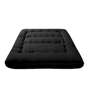 Itopfox Japanese Floor Mattress Futon, Foldable Tatami Pad for Adults, Roll Up Floor Bed for Guest Room Bedroom RV, Black, Queen - 1 of 4