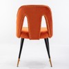 DOMETOUR Modern Velvet Upholstered Dining Chair with Nailheads and Gold Tipped Black Metal Legs Set of 2 - 4 of 4