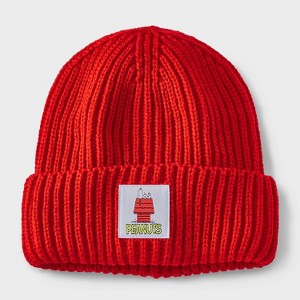 Women's Peanuts Graphic Beanie - Red - 1 of 4