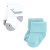 Hudson Baby Infant Boy Cotton Rich Newborn and Terry Socks, Gray Whale - 4 of 4