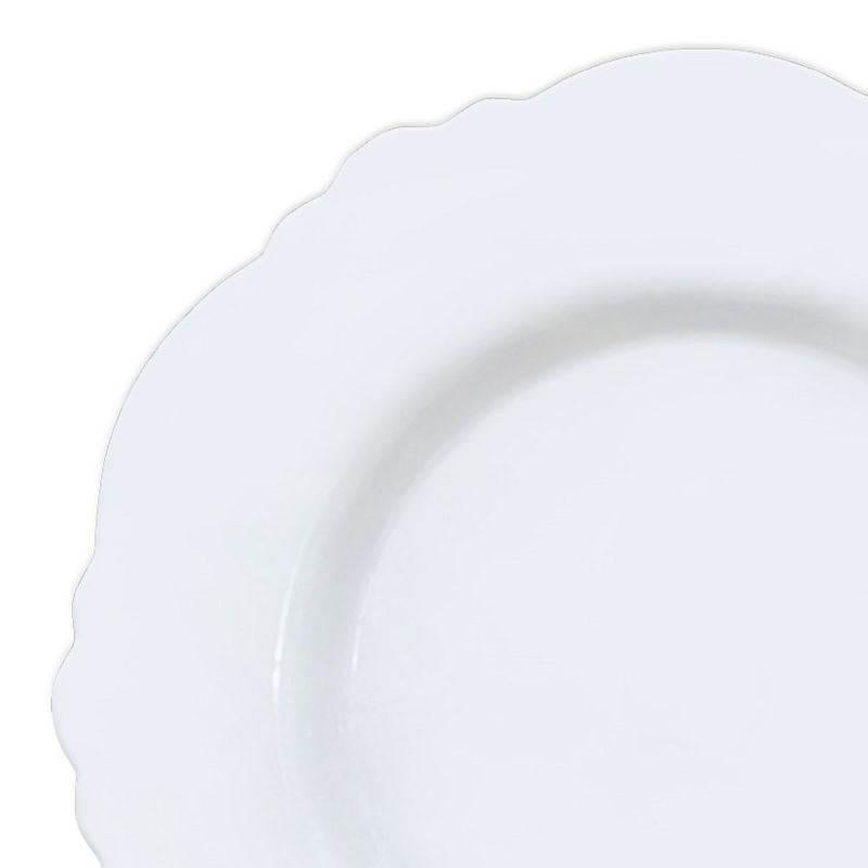 Smarty Had A Party 10.25" Solid White Round Blossom Disposable Plastic Dinner Plates (120 Plates), 2 of 3
