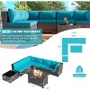 ALAULM 8 Pieces Outdoor Patio Furniture Set with 43" Gas Propane Fire Pit Table PE Wicker Rattan Sectional Sofa - 3 of 4