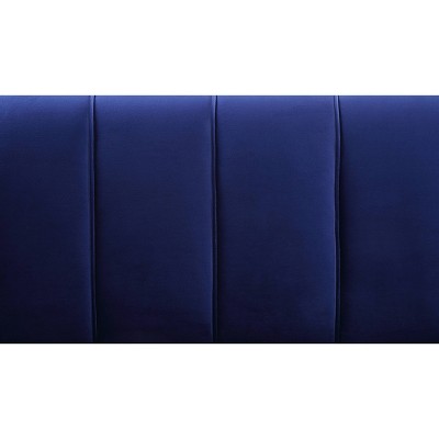 Eivor Classy Blue Velvet Tufted Sofa with Metal Legs
