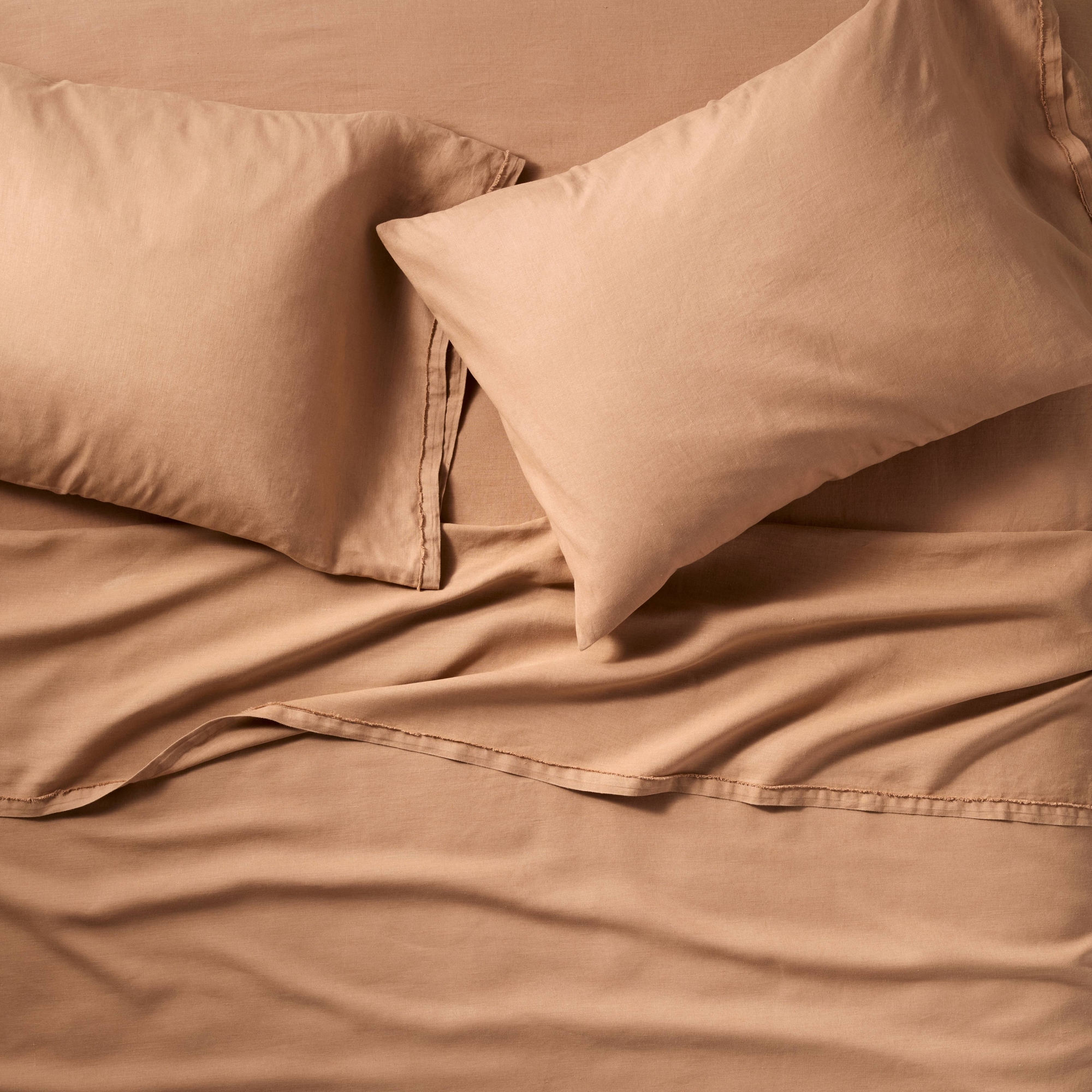King 100% Linen Sheet Set Adobe Clay - Casaluna™