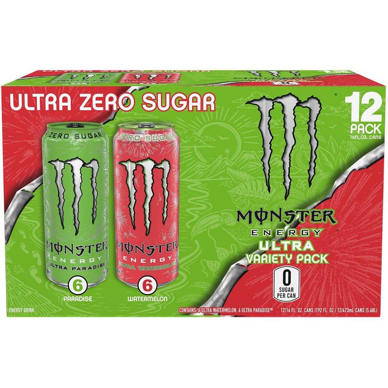 Monster Energy Ultra Variety Pack Watermelon &#38; Paradise - 12pk/16 fl oz Cans, 6 of 7
