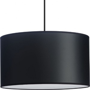 Progress Lighting Markor Collection 3-Light Pendant Ceiling Light, Brushed Nickel/Matte Black/Vintage Brass, Black Parchment Shade - 1 of 1
