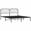 vidaXL California King Metal Bed Frame with Headboard, Sturdy Steel, Black, No Mattress - 4 of 4