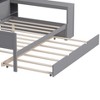 Sevobal Beds Wooden Full Size Daybed with Storage Drawers Shelves Trundle and Study Desk for Bedroom and Study Spaces, Gray, 91.3"*64.9"*44.9" - 2 of 4