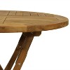 Sunnydaze Outdoor Solid Teak Wood with Light Stained Finish Round Patio Dining Table - Light Brown - 4 of 4