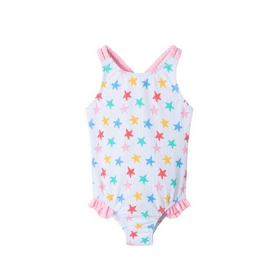 Andy & Evan  Infant  Starfish Print Textured One Pc Swimsuit