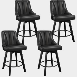 Gikpal Swivel Bar Stools with Backs, 24" Counter Height Bar Stools, Fabric Upholstered Counter Bar Stools with Solid Wood Legs for Kitchen Island - 1 of 4