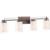 Minka Lavery Industrial Wall Light Smoked Iron Hardwired 32 1/2" 4-Light Fixture White Inner Clear Outer Glass Shade for Bathroom - 3 of 3
