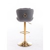 PAGED 18.3" Wide Bar Stools Set of 2, Modern Height-Adjustable Swivel Velvet Counter Stools with Backs for Pub, Dining Room - 4 of 4