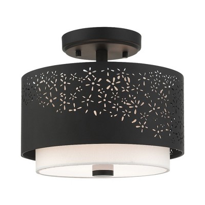 Livex Lighting Noria 2 - Light Semi-Flush Mount in  Black