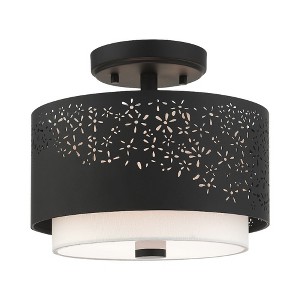 Livex Lighting Noria 2 - Light Semi-Flush Mount in  Black - 1 of 2