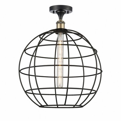 Lake Placid - 1 Light Semi-Flush Mount In Industrial Style-19.25 Inches Tall and 16 Inches Wide