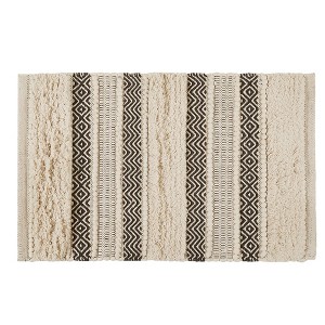 Gracie Mills Melba Stripe Handwoven Texture Bath Rug - 1 of 4