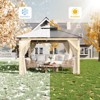 Wood Gazebo, Upgrade Wooden Frame, Double Galvanized Steel Roof, Hardtop Gazebo with Nettings and Curtains for Backyard, Patio, Garden and Lawn - 4 of 4